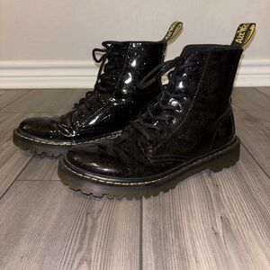 Women's Dr. Martens AirWair Luana Black Glitter Combat Boots